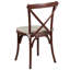 Chaise de bistro empilable à dossier croisé en bois avec coussin Aroust Series-1880886581-1980228609