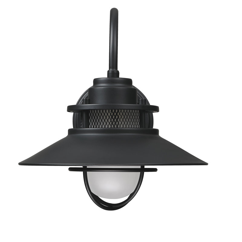 1-Light 11 In Matte Black Outdoor Wall Lantern Sconce
