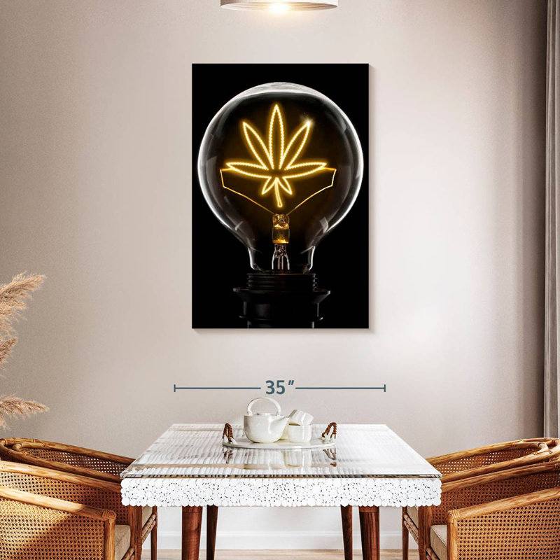 Senne Marijuana Leaf Lightbulb, 45" H x 30" W