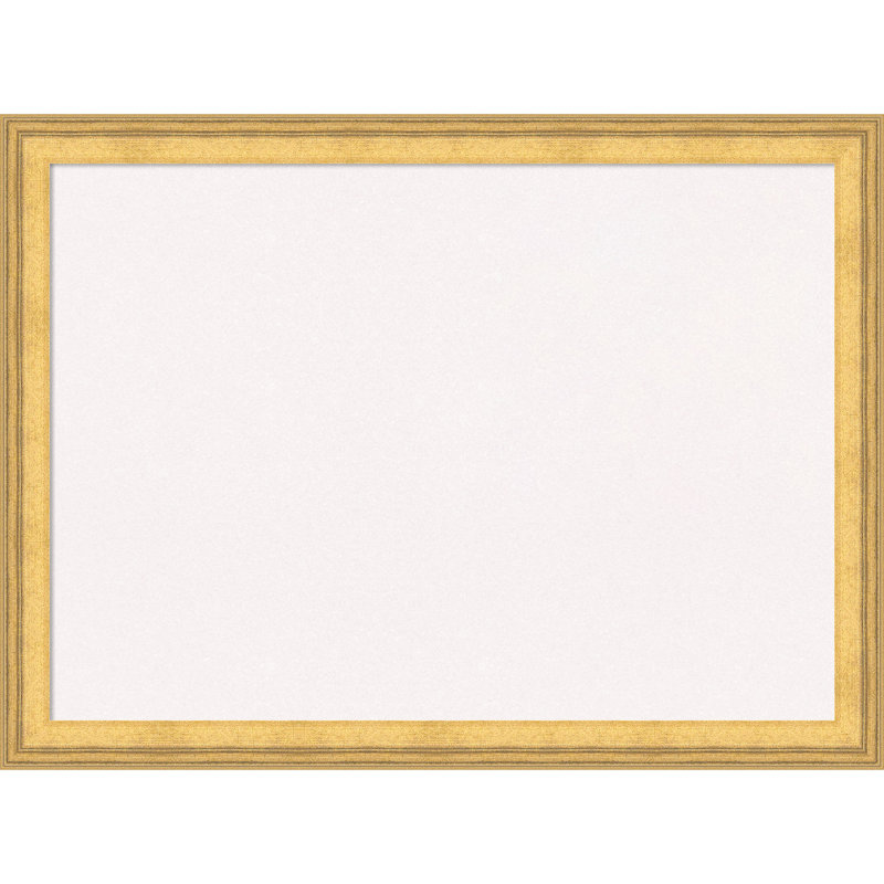 Tableau de bord en bois doré Owen, tableau d'affichage en liège blanc, tableau d'organisation, tableau d'affichage, Blanc