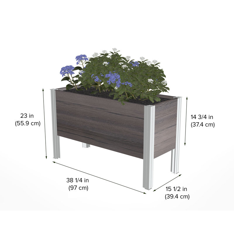 Espresso Brown Vinyl Elevated Garden Planter with Trellis