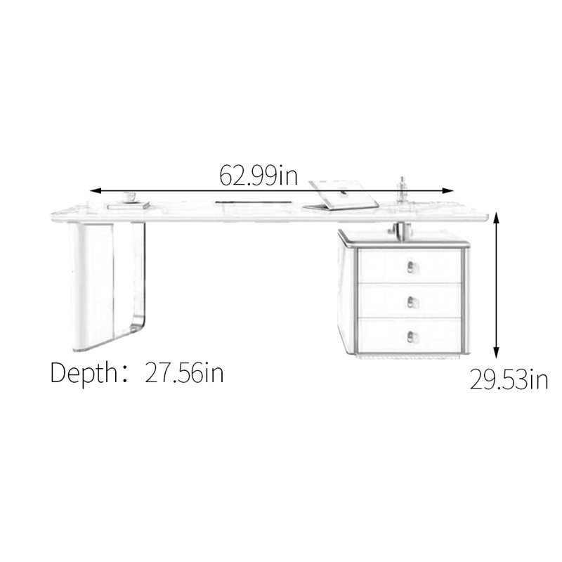 Degroot, Blanc / or / orange, H 29,53 po x l 62,99 po x P 27,56 po