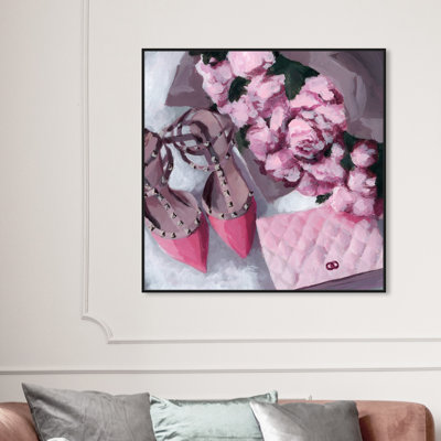 Fashion and Glam All Things Pink Handbags  Painting on Canvas