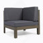 Ensemble modulaire d'extérieur en bois avec coussins, gris foncé