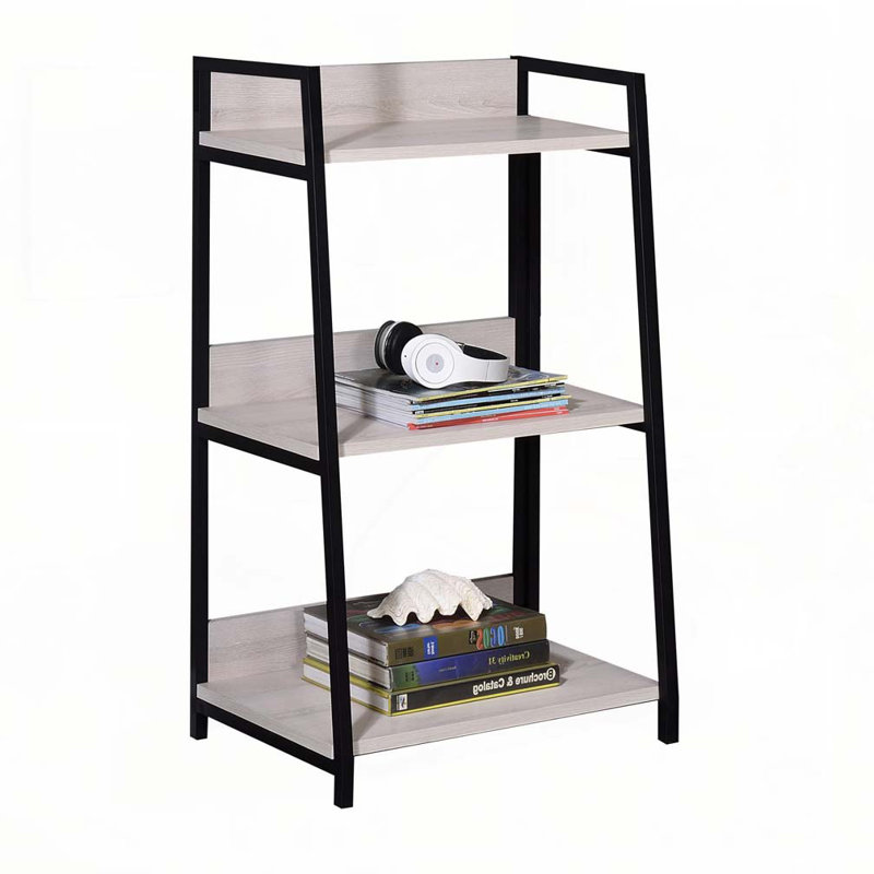 Bibliothèque échelle naturelle et noire, (3 tablettes) H 37,5 po x l 24,5 po x P 16,5 po