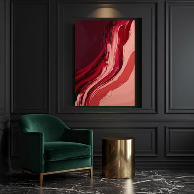 «Abstract Color Field 8», art mural sur toile rouge