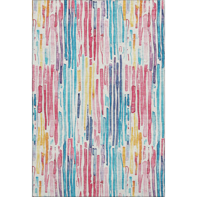 Premium Machine Washable Mehara AMF1684 Stripes Rug