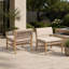 Chaise longue en acacia et coussin beige