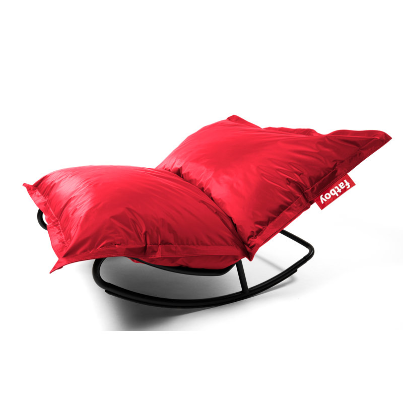 Rock 'n Roll Medium Bean Bag Chair, Red Nylon