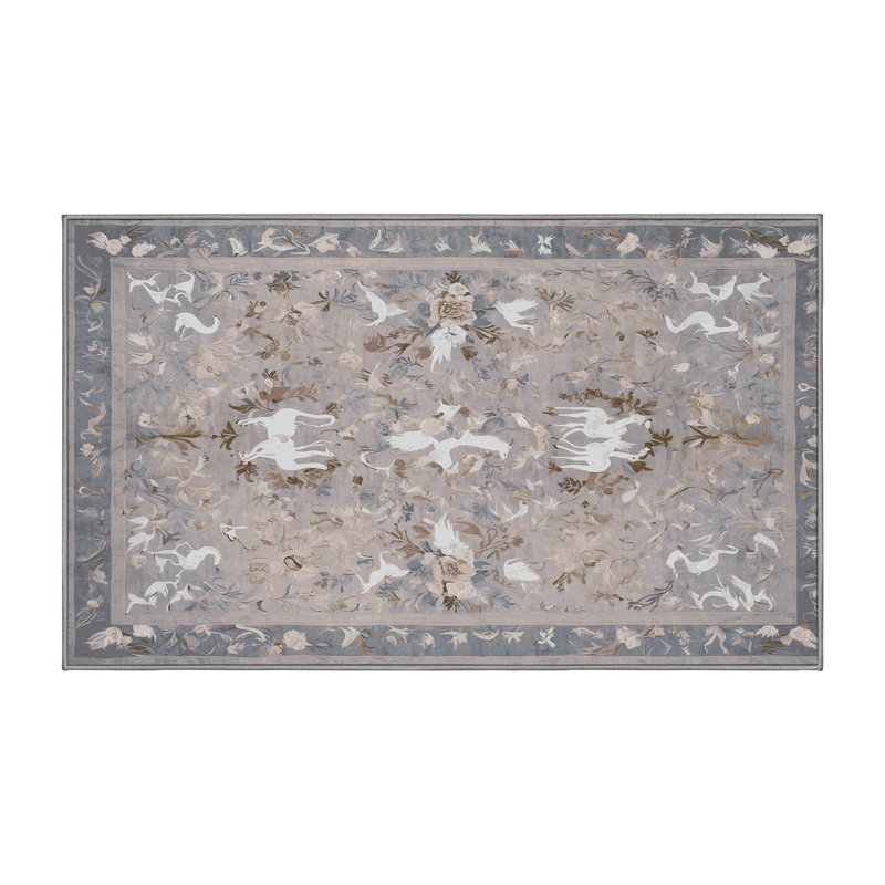 Tapis gris lavable à la machine