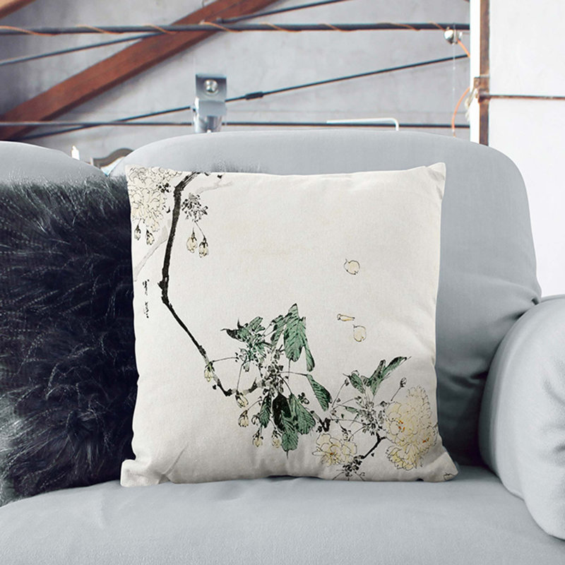 Floral Square Throw Cushion, 55cm H x 55cm W x 20cm D