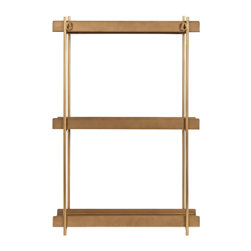 Bellamy Rectangular Metal Floating Shelf, Gold