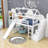 Phillippi Kids Twin Loft Bed with Slide and Storage Stairs-175912057