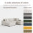 Milbrey 5-Piece Upholstered Beige Corduroy Modular Sectional Sofa With Removable Ottomans & Throw Pillows-1062816596