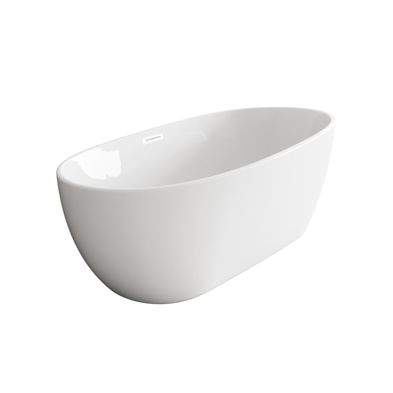 Hudepohl 54'' x 29'' Soaking Acrylic Bathtub, Polished White