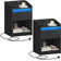 Bedside Table Set of 2 with LED Light, Bedside Cabinet with Charging Station, 1 Storage Drawer Nightstand for Bedroom, Living Room, 2 USB Port, 2 Outlets, Open Compartment