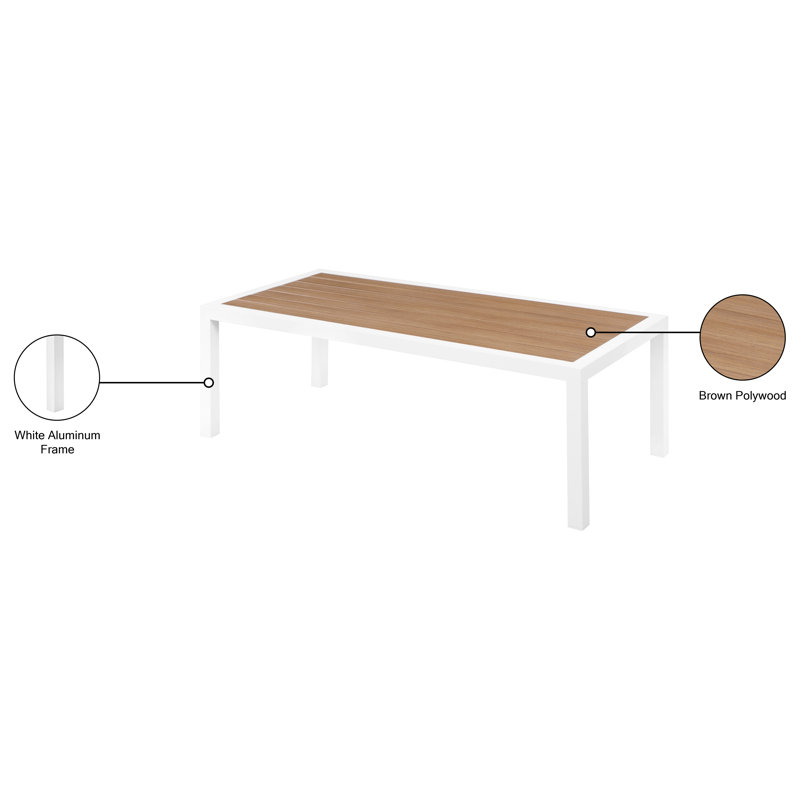 Nizuc Brown and White Aluminum Outdoor Coffee Table
