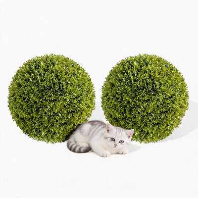 Ensemble de 2 boules de topiaire artificielle pour intérieur et extérieur, boules de plantes suspendues pour jardin