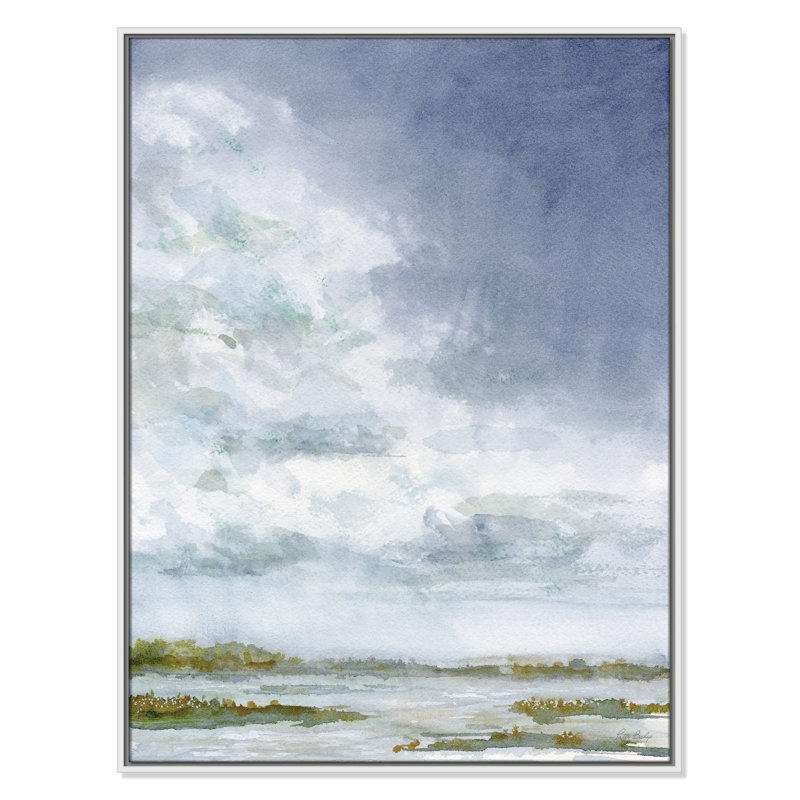 «Tolland Clouds Right Print» par Patti Bishop, H 41,5 po x l 31,5 po, Blanc