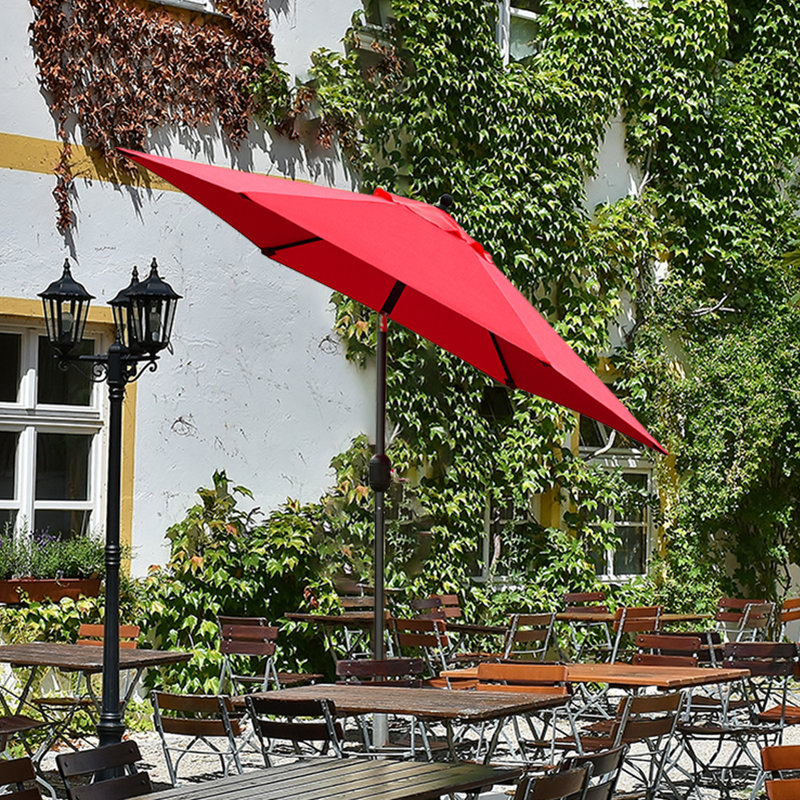 Parasol de marché inclinable 90 po Keiwarren, Rouge