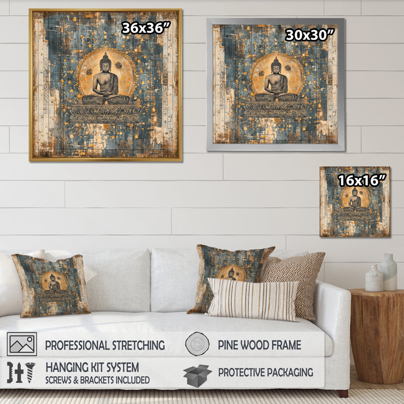 Divine Echoes Of Buddhism I - Art mural bouddhisme, H 16 po x l 16 po, Reproduction encadrée d'une seule photo sans pass