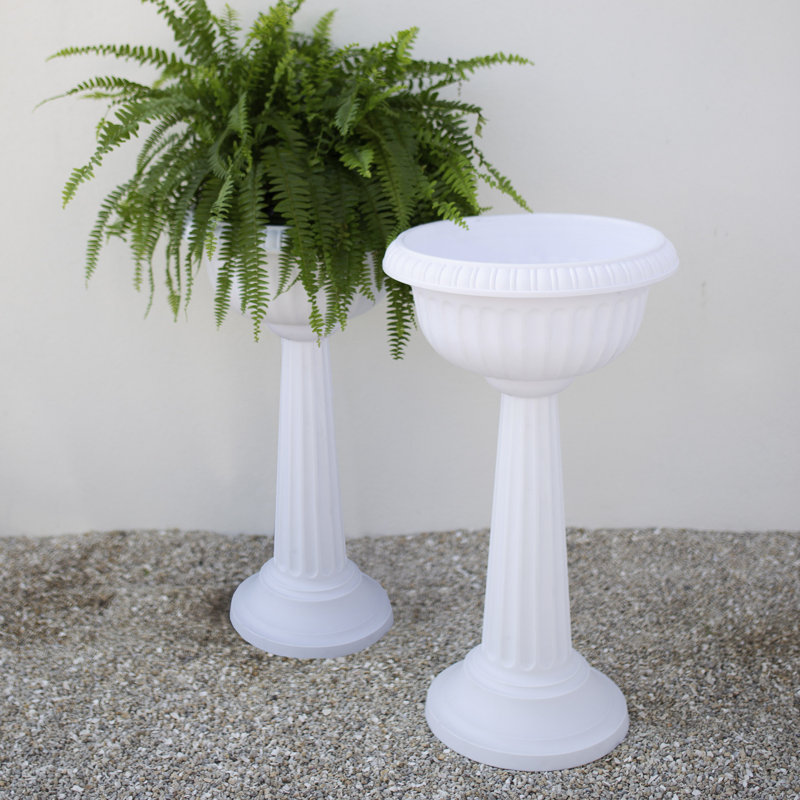 Urne en plastique Grecian, Blanc Casper