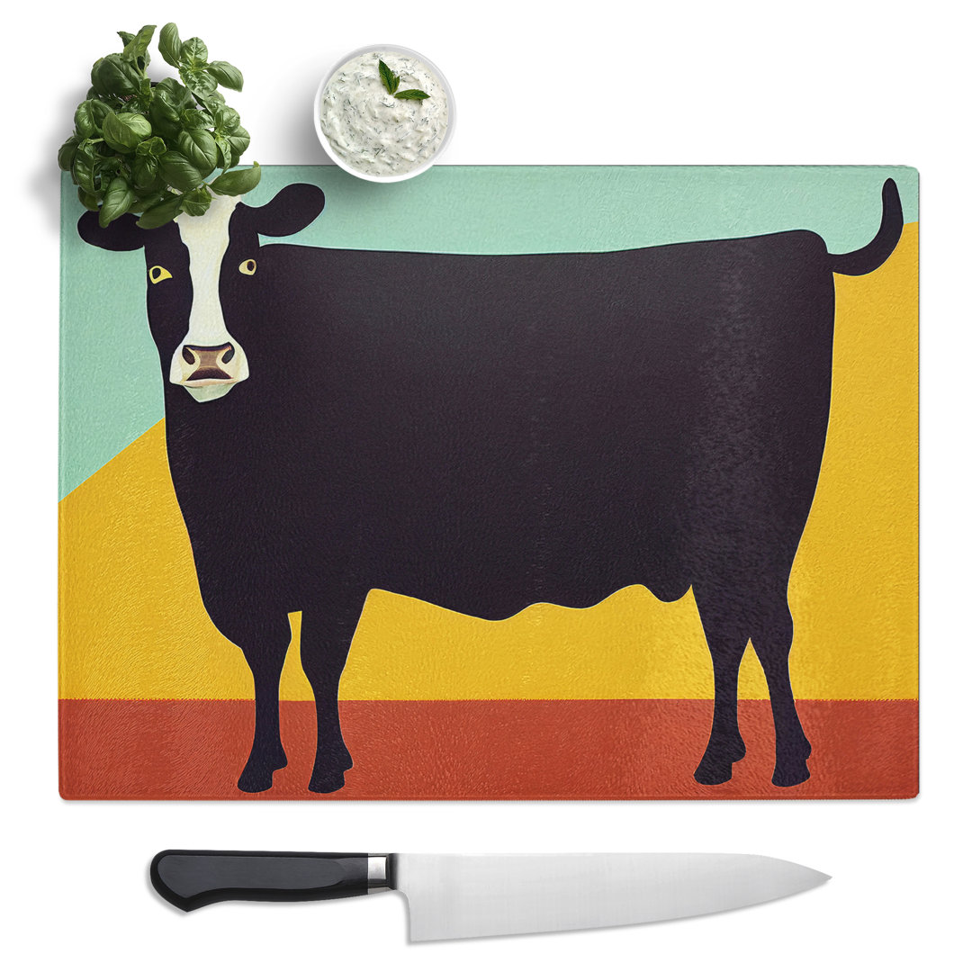 Cow Abstract Vol.1  Glass Chopping Board