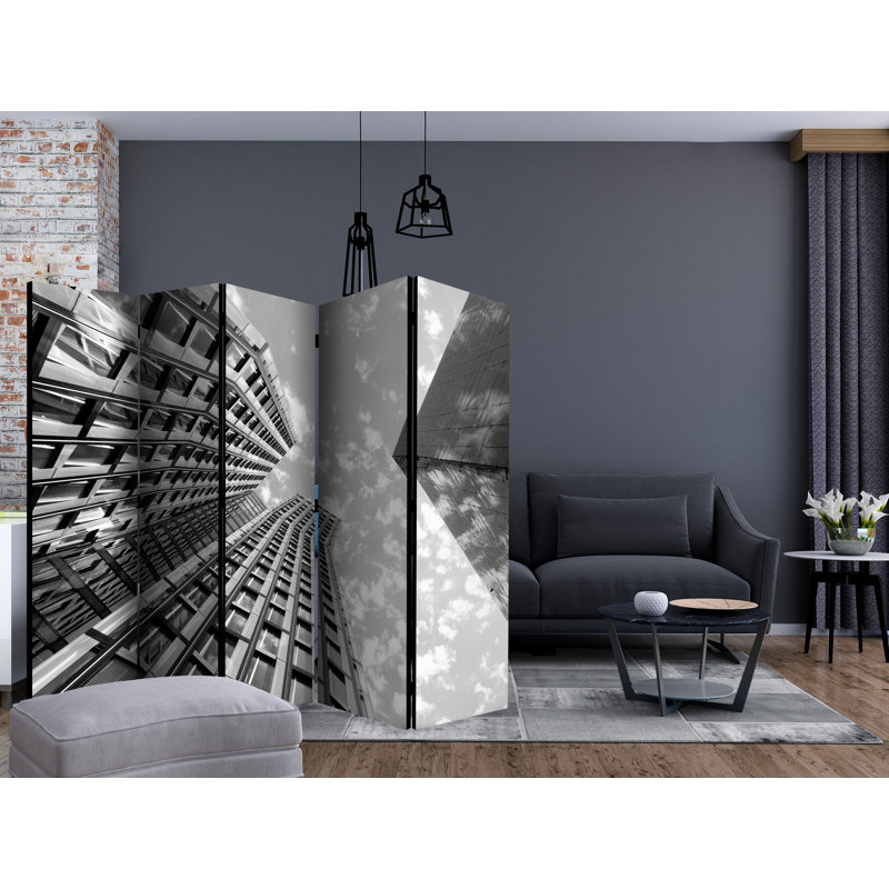 Daron 172cm H Solid Wood Folding Room Divider, 5