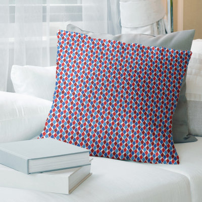 Housse de coussin décoratif à motif diamants rétro Football Team Stripes