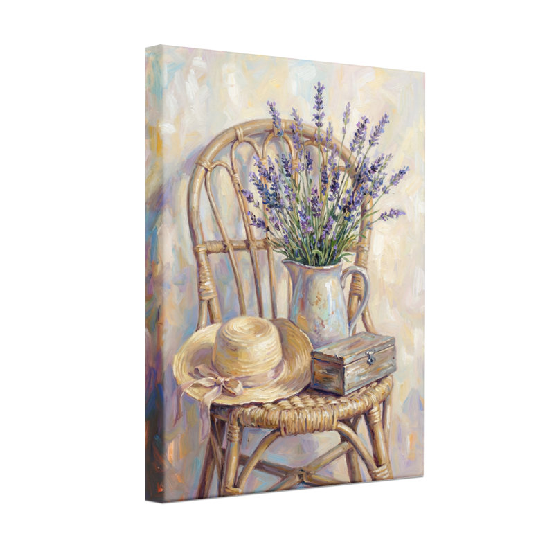 Plantes et fleurs Chaise rustique lavande carafe