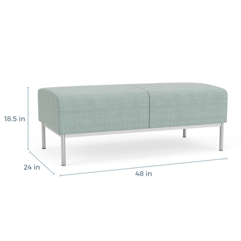 Banc de réception Darsey, Chambray écume de mer, Argent argent