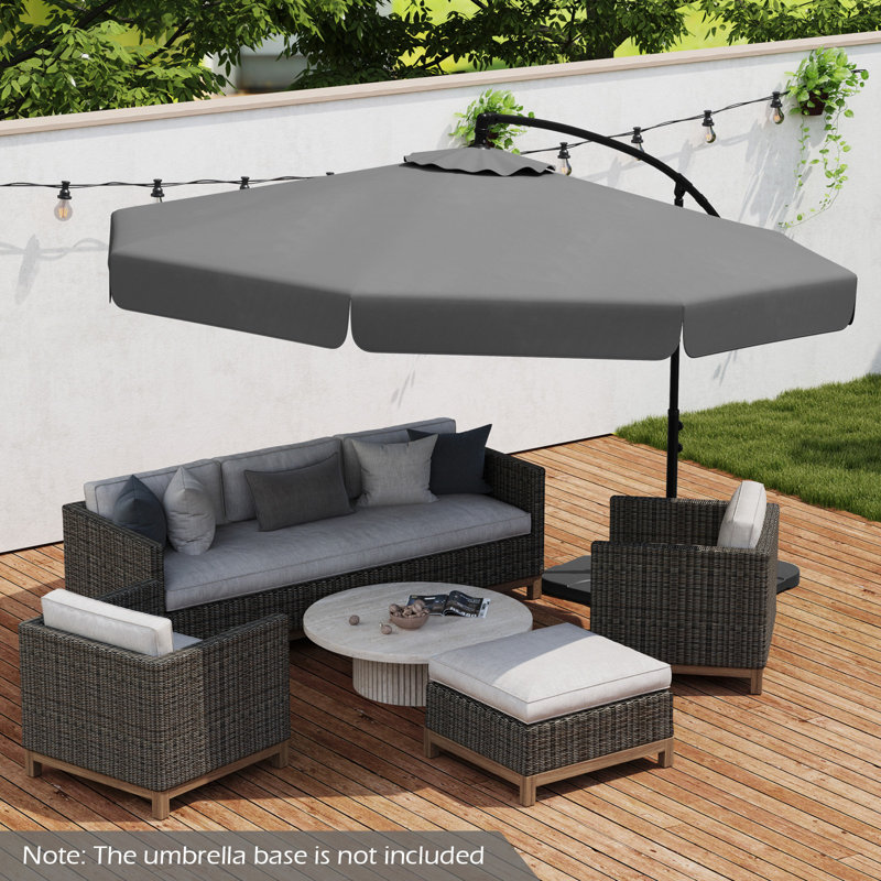 Parasol suspendu en porte-à-faux 10 pi, Gris