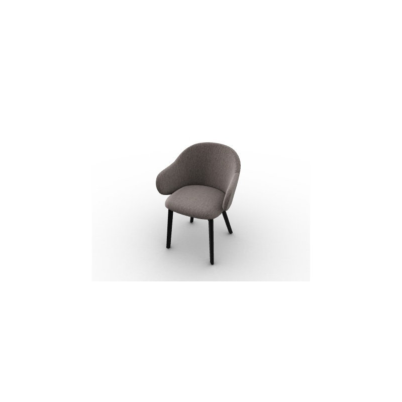 Holly Fab Chairs, Bouclé Taupe, Matt Black