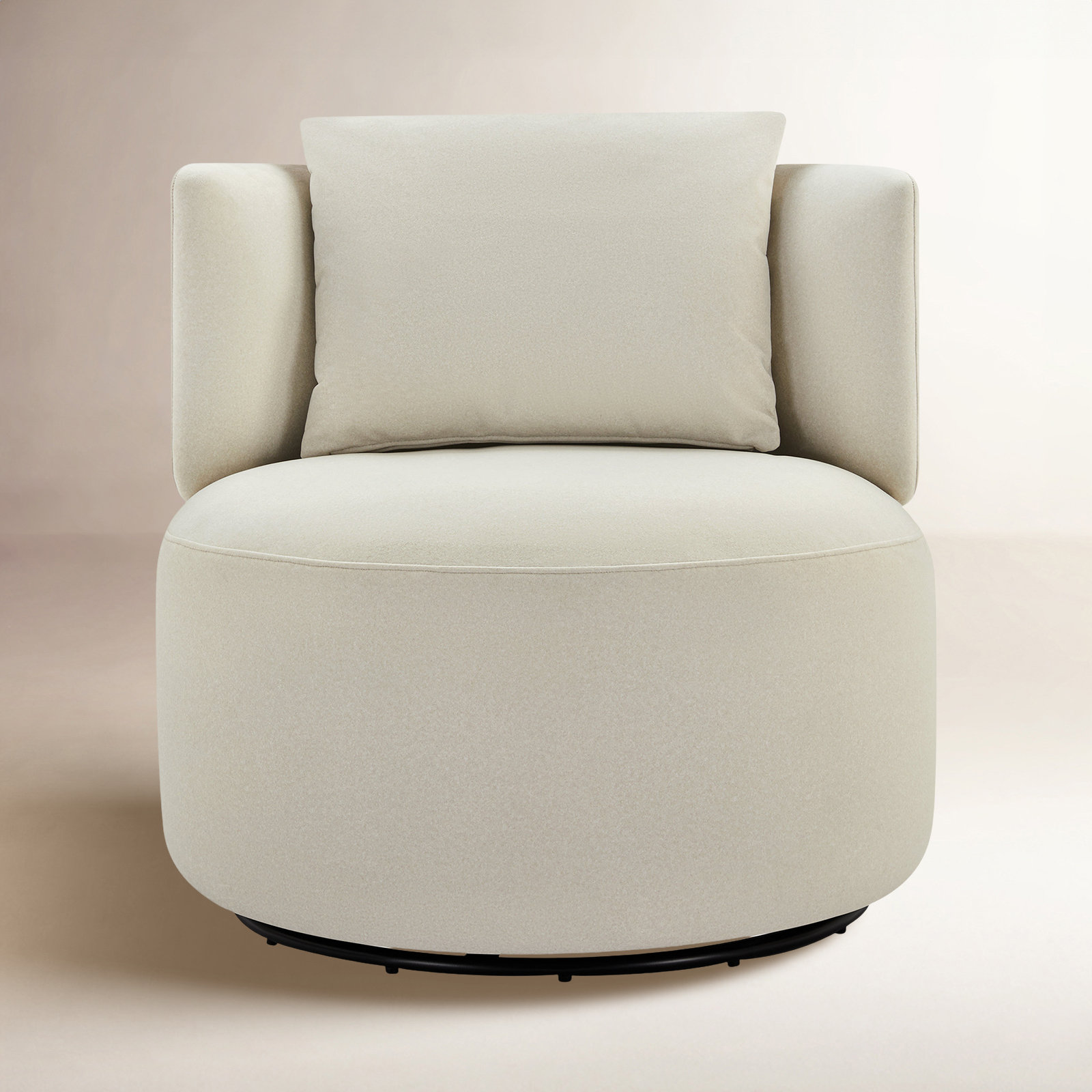 Belarus Swivel Accent Chair, Vesper Nature Velvet