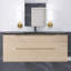 Meuble-lavabo mural simple 48 po avec lavabo en quartz noir