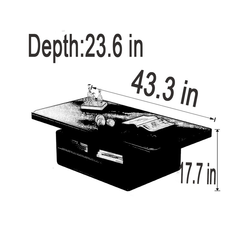 Table basse Luxury, H 17,7 po x L 43,3 po x l 23,6 po