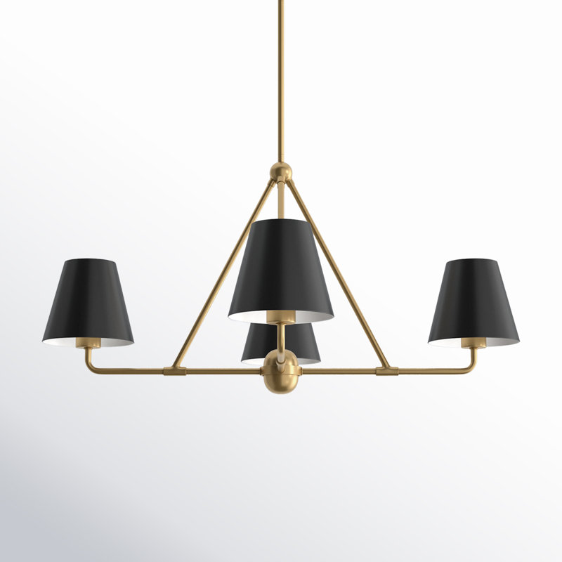 Kinston 4-Light Chandelier, Gold, Black