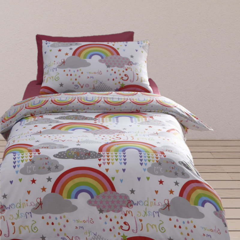 Hermosillo Clouds Rainbows Duvet Cover Set, Double - 2 Standard Pillowcases