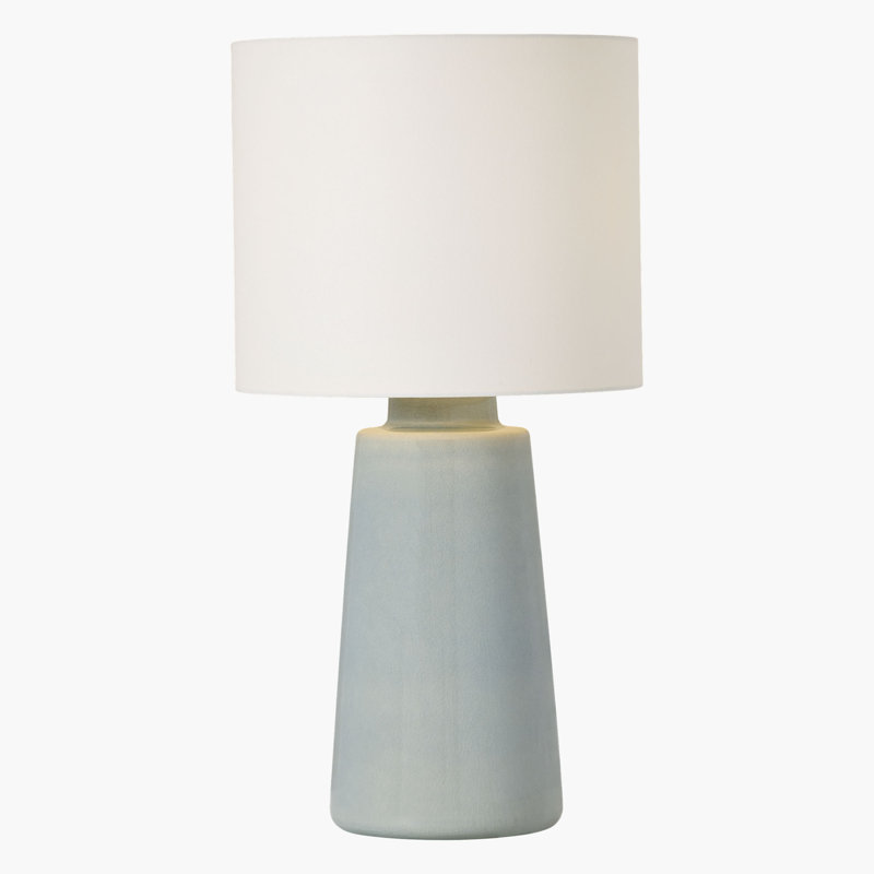 Lampe de table moyenne 1 lumière Jathan, Bleu Anglia craquelé, H 23 po x l 11 po x P 11 po