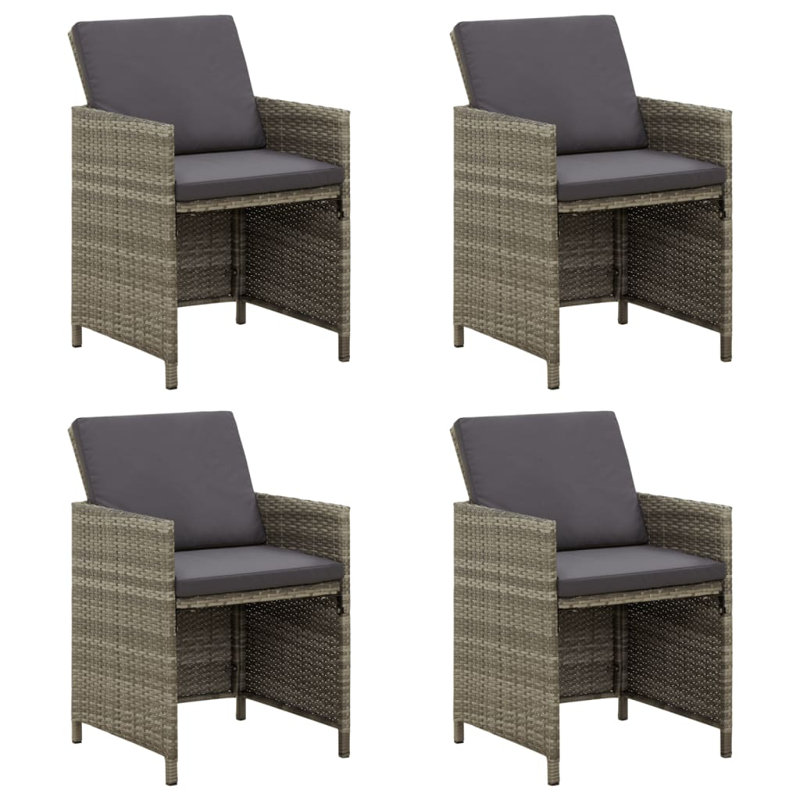 Chaise de patio avec coussin, Gris, Brun