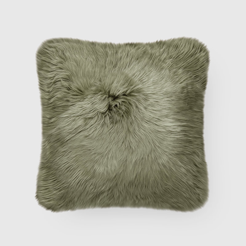 Fieldman Leather Reversible Throw Pillow, Green