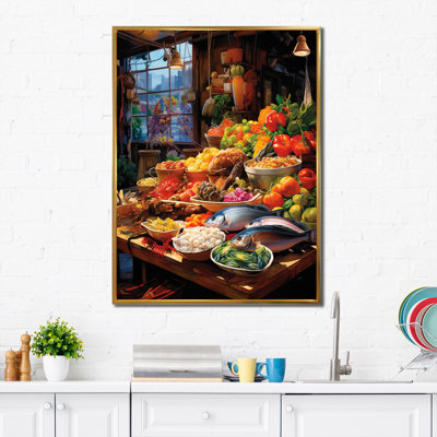 Alimentation, fruits de mer et marché - reproduction sur toile
