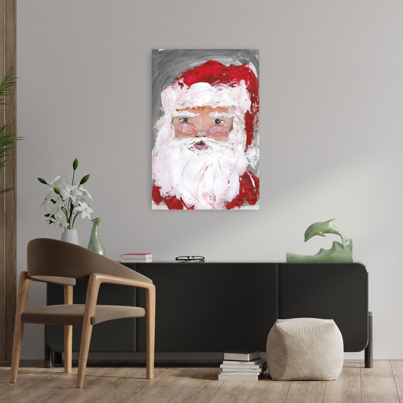 Fun Fun Santa, art contemporain abstrait, H 36 po x l 24 po