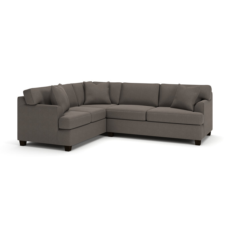 Canapé modulaire Conradina, Tissage natté gris anthracite Drusky Sustain®, Orienté à gauche (vu de face)