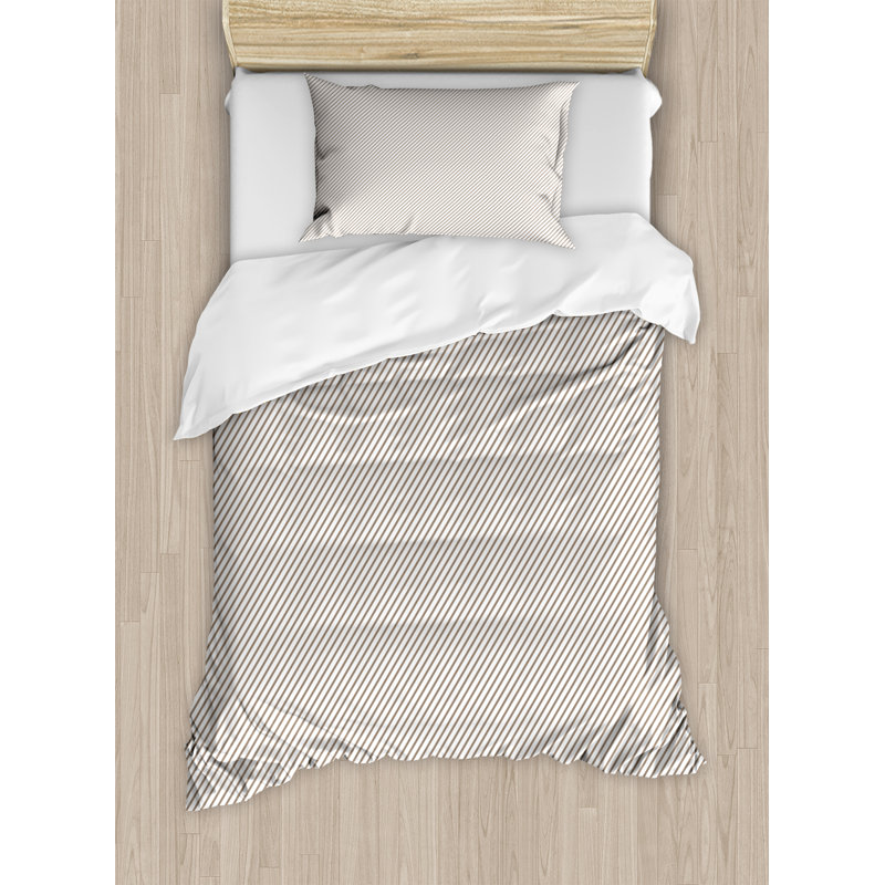 Farmhouse / Country Polyester Striped Duvet Cover, King