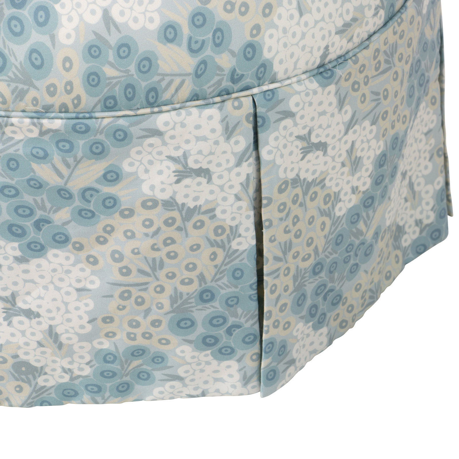 Manders 25" Cotton Ottoman, Loiret Blue