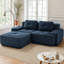 Canapé d'angle modulaire moderne Ironwood de 82 po en forme de L avec pouf amovible, revêtement en velours côtelé haut de gamme, canapé 2 places avec assise profonde, design capitonné et base antidérapante, aucun assemblage requis-1473275243