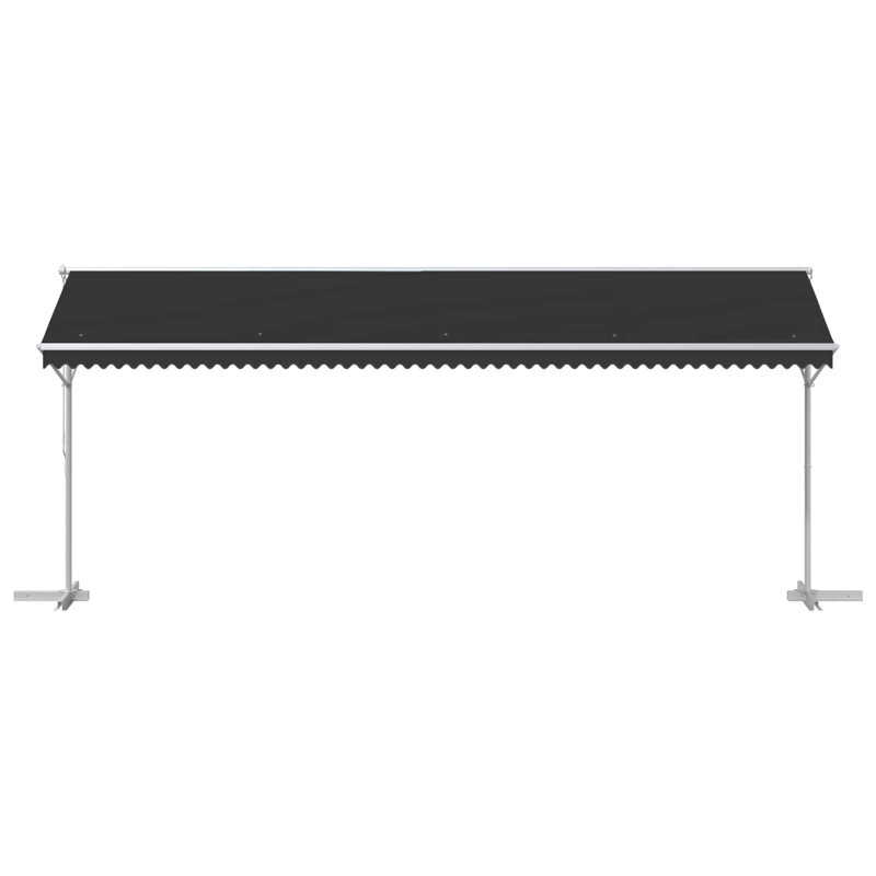 VidaXL 300cm D Polyester Cover Retractable Freestanding Awning, Anthracite