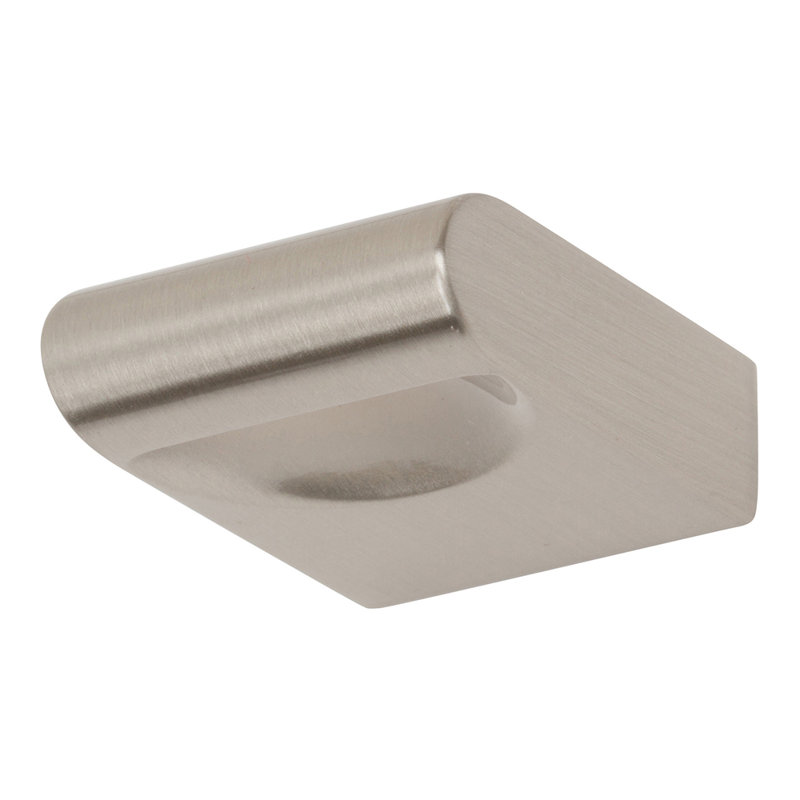 Brushed Nickel Modern Rectangle Handle Round Knob