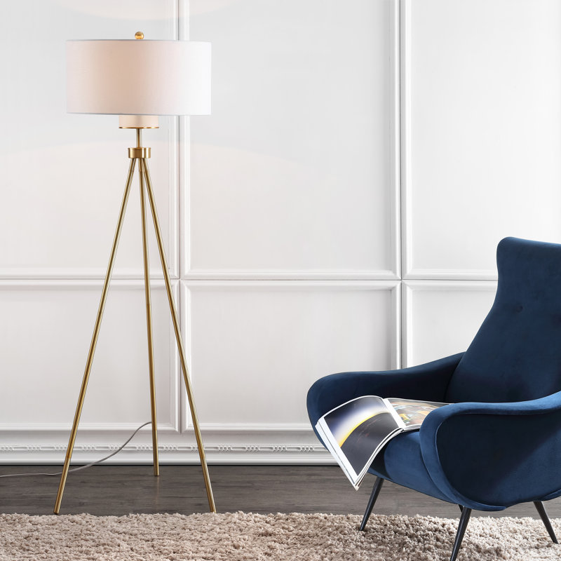 Enrica 167.64" Brass Tripod Floor Lamp